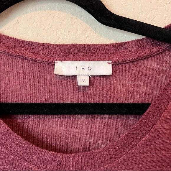 Iro Distressed Clay Tee in burgundy - Picture 3 of 5